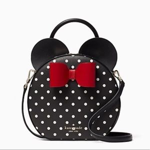 disney x kate spade new york minnie mouse crossbody bag black white polka dot